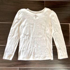 Gymboree white cotton long-sleeve shirt, Girls size 7, NWOT